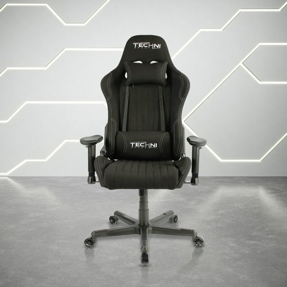 Techni Sport TS-F44 Fabric Ergonomic High Back Racer Style PC Gaming Chair, Black RTA-TSF44-BK