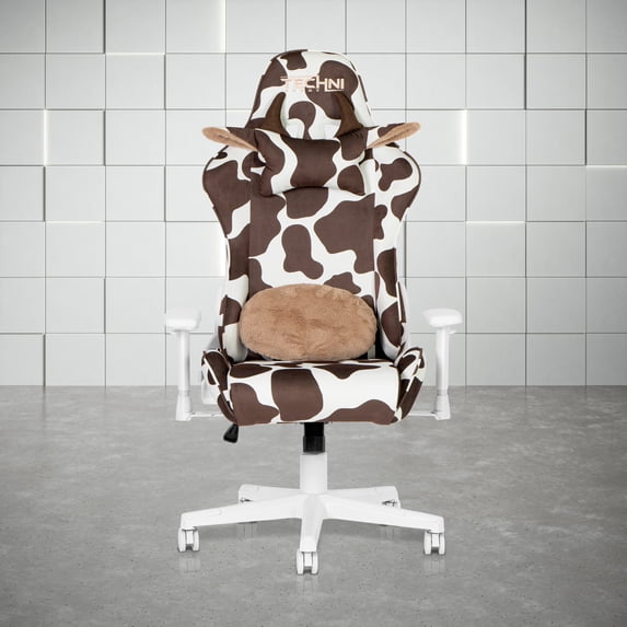 Techni Sport TS85 Brown Cow Series Gaming Chair with Memory Foam Seat RTA-TS85-BRN
