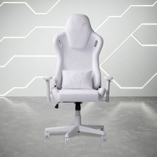 White Velvet Memory Foam Ergonomic Gaming Chair with Adjustable Arms