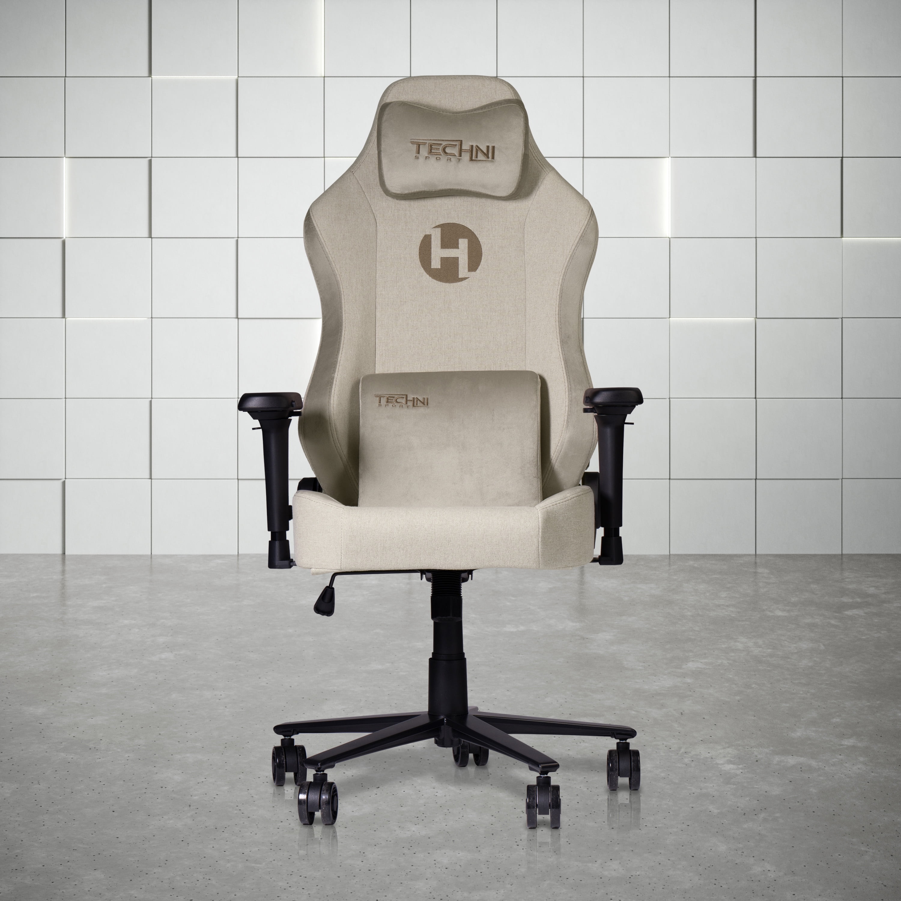 Techni Sport TSF65C Fabric Gaming Chair Beige RTA TSF65C BG