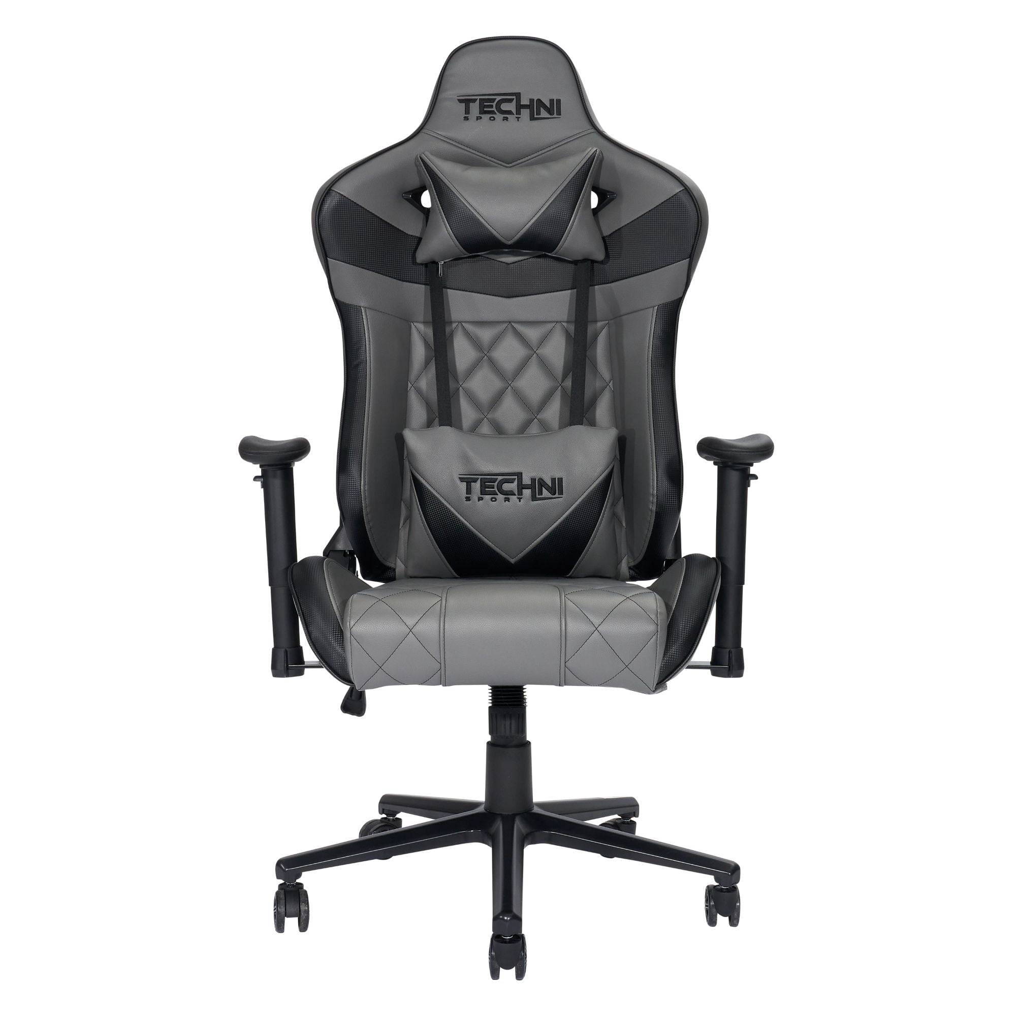 Techni Office Solutions 55.25" Vibrant Gray and Black Unique Techni Sports XL Comfortable Gaming