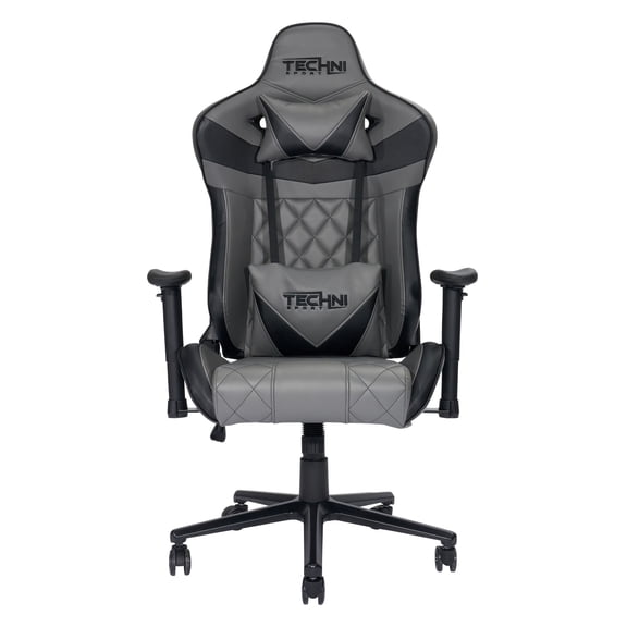 Techni Office Solutions 55.25" Vibrant Gray and Black Unique Techni Sports XL Comfortable Gaming