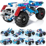 Technic 9 in 1 Pull-Back Car Building Set - Off-Road Race Vehicle Models STEM Engineering Toy