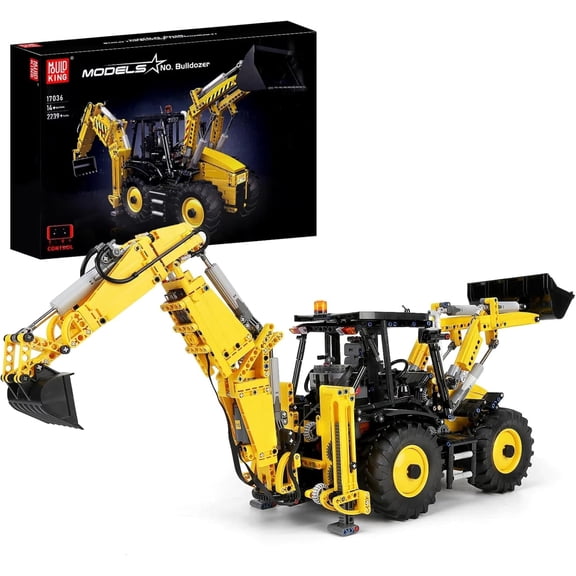 Technic Excavator and Bulldozer 2 in 1, RC Bulldozer Building Set for Adults, APP Remote Control Truck Construction Vehicles Model with Motors, 2239 Pieces