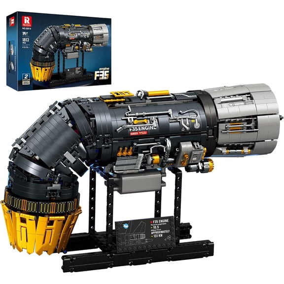 Technic F35 Engine Building Block Sets for Adults 33014, Mechanical Building Blocks with Motor, F35 Fighter Jet Engine Model Kit Technic Engine