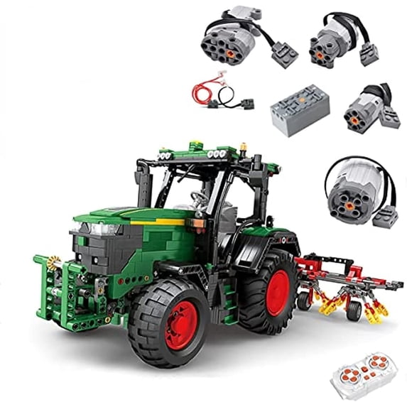 Technic Farm Tractor Building Set, 1828 PCS RC Building Kit, Remote Control Tractor Construction Kits, DIY MOC Classical Tractor Engineering Vehicle for Adult