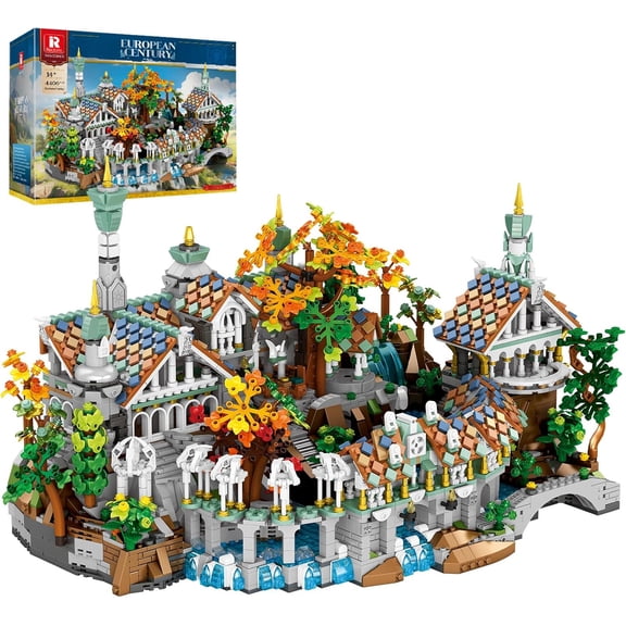 Technic Medieval Valley City Building Set for Adults, 4406 Pcs European Architecture Model Kits, Medieval Construction Collection for Home&Office Decor