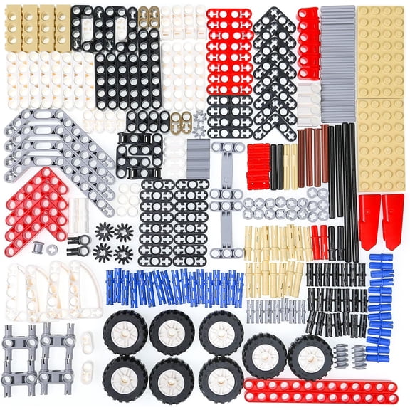 Technic Parts Group Include Technic-Beams Pins and Wheels,Building Block Standard-Sized Parts Set,Toys for Kids with Boys and Girls(with Instruction Manual)