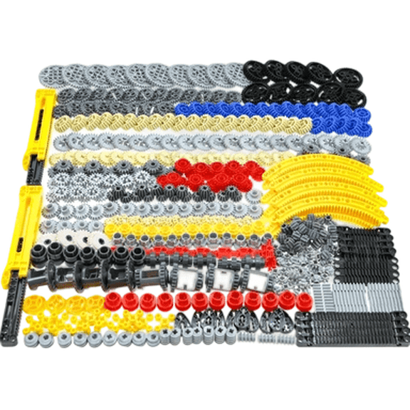 Technic Parts for Lego Kits, 466 Pieces Car Gear Axle Pin Chain Link Tire Wheels Building Blocks Set - Compatible with Major Brands