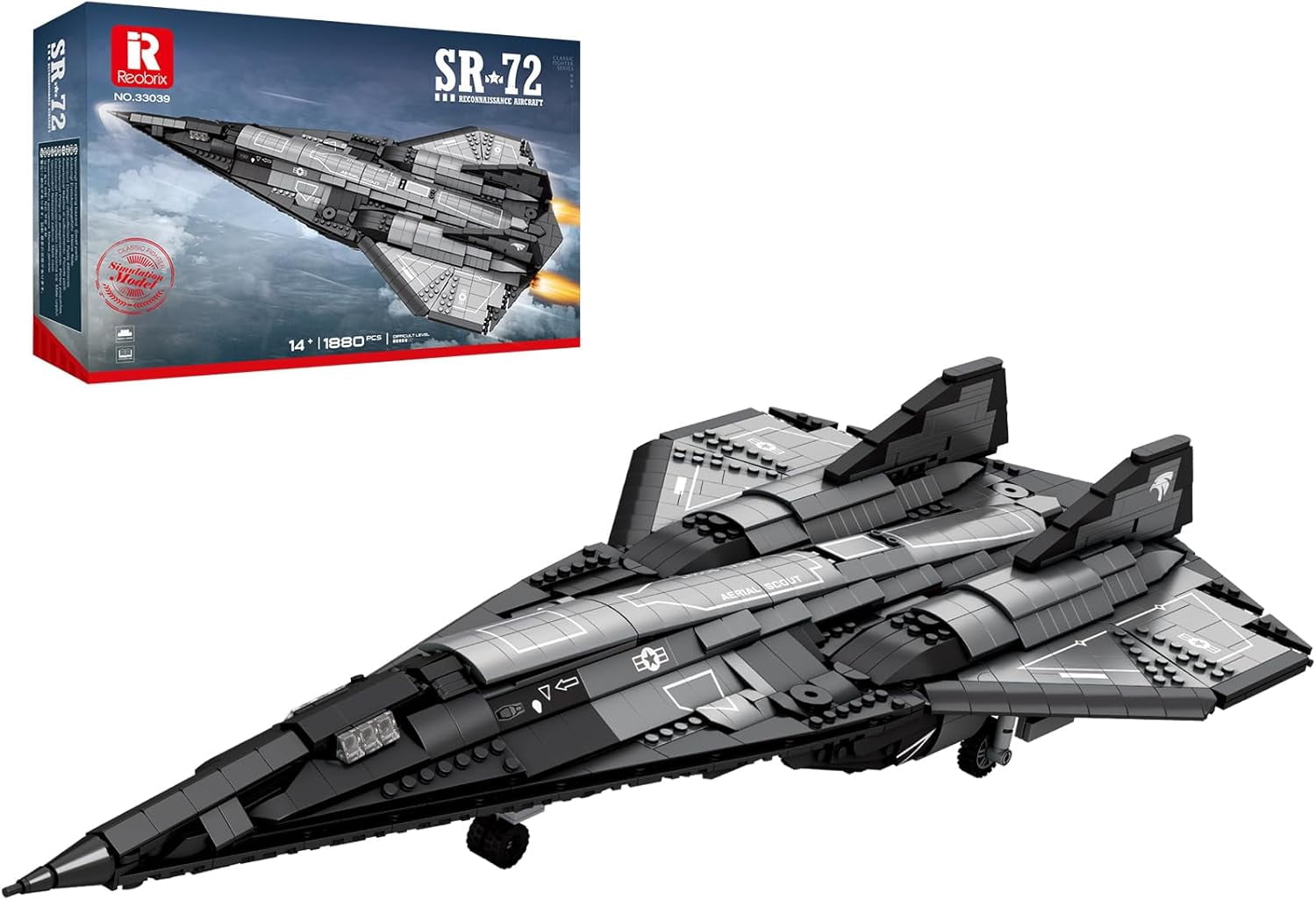 Technic SR-72 Reconnaissance Fighter Jet Building Set, Military Airplane Toys Construction Set 33039, Model Plane Kit Aviation Collection,