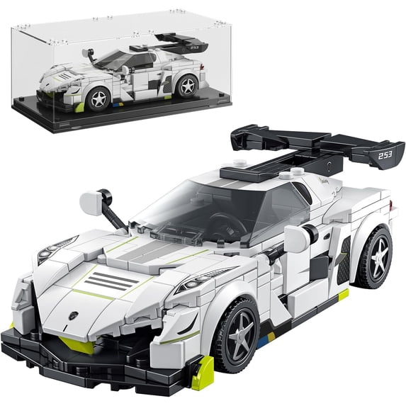 Technic Sports Cars Building Block Set with Display Case, Speed Race Car Building Toys, Collectible Model Cars for Home Decor, Christmas Birthday Gift for and 6 and up (320 pcs)