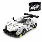 Technic Sports Car Building Block Set, 320 PCS White Plastic Race Car Model, Mini Building Blocks, Part of Building Block Sets for Adults and Building Kits for Adults