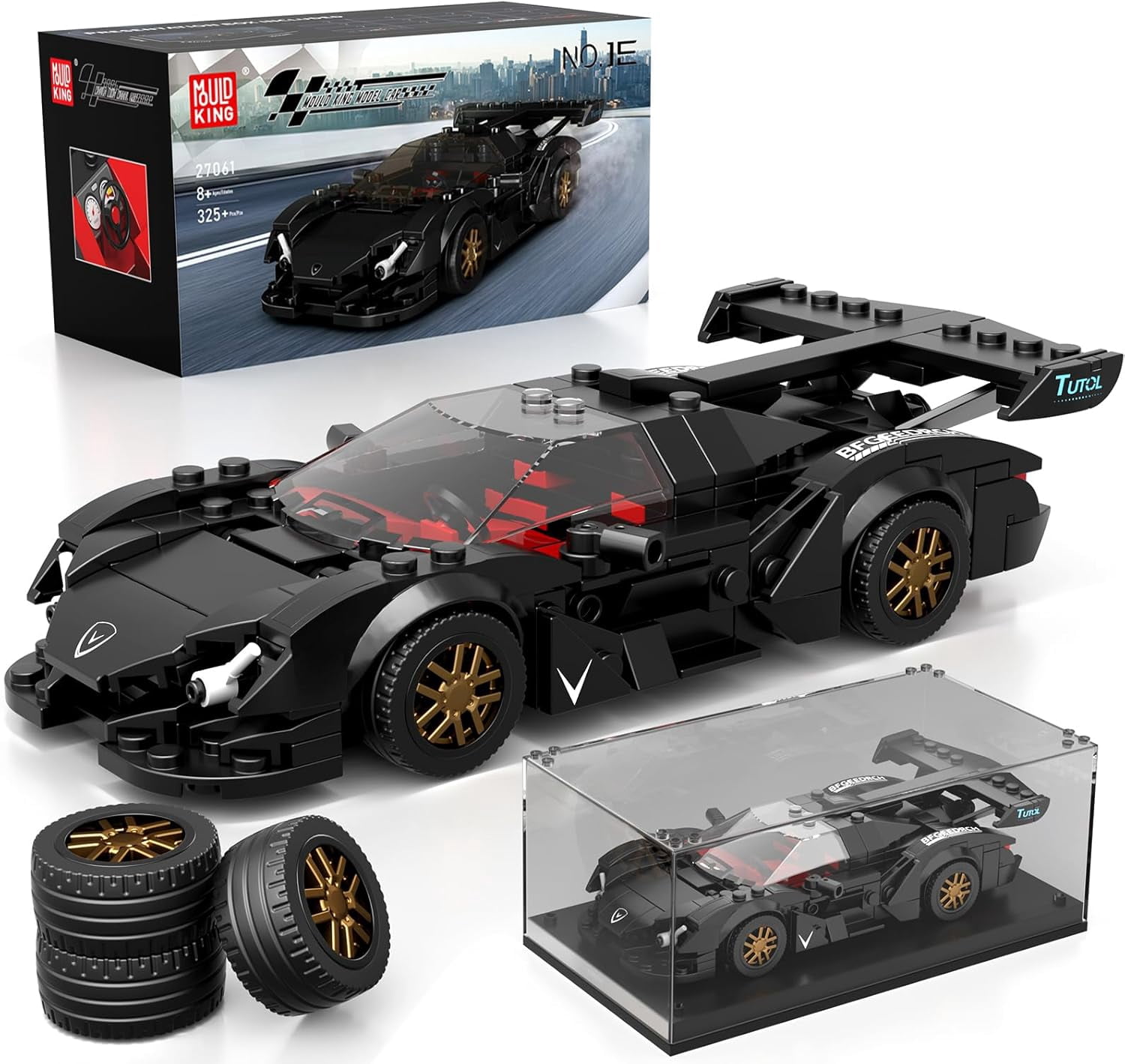 Technic Super Sports Car Building Set with Display Case, 355 Piece Race Car Model Construction Toy for Kids Ages 8+ and Adults, Collectible Vehicle Building Blocks Kit
