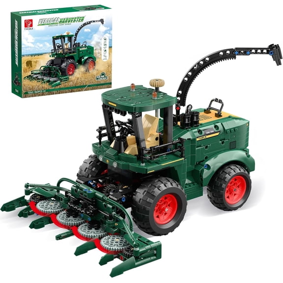 Technic Tractor Building Block Set, Farm Truck & Harvester Building Toys with Moveable Grain Head, Stem Construction Vehicles Model, Christmas Birthday Gift for 12(1162Pcs)