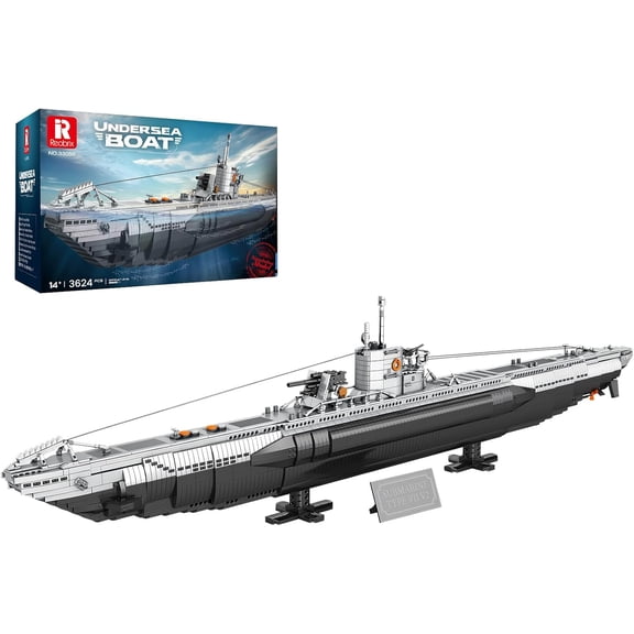 U-Boat Submarine Building Set, Military Submarine Model Kit for Adults, WW2 History Collectible Home Decor Battleship Construction Set 33050, Army Toy