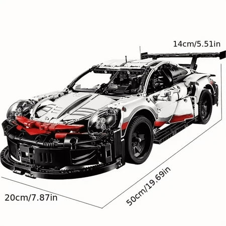 Technical 1580Pcs 911RSR Race Sport Car Model Building Block Remote Control Car Motor Or LED Lights Vehicle Brick Toy Adult Gift