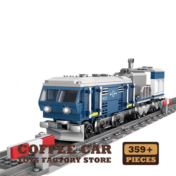 Technical City Power MOC Train Bricks 3D Model Railway Track Locomotive Building Blocks Subway Car Children Toys Christmas Gifts