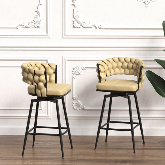 Technical Leather, 360 Degree Swivel Counter Stools / Good for Bars, Restaurants, Long - time Sitting