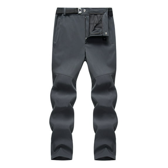 Technical Pants for Men Big and Tall with Belt Zipper Pockets Plus Size Waterproof Straight Leg Stretchy Comfort Solid Outdoor Jogger Hiking Trousers