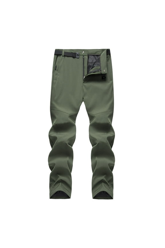 Technical Pants for Men Big and Tall with Belt Zipper Pockets Plus Size Waterproof Straight Leg Stretchy Comfort Solid Outdoor Jogger Hiking Trousers