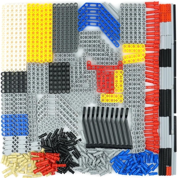 Technical Parts Pieces Sets Liftarm Beams Bricks Bulk Axles Pins Panels Frame Beams Connectors, 580 Pieces Compatible with Technical-Block MOC Buildings Toys （Random color of parts）