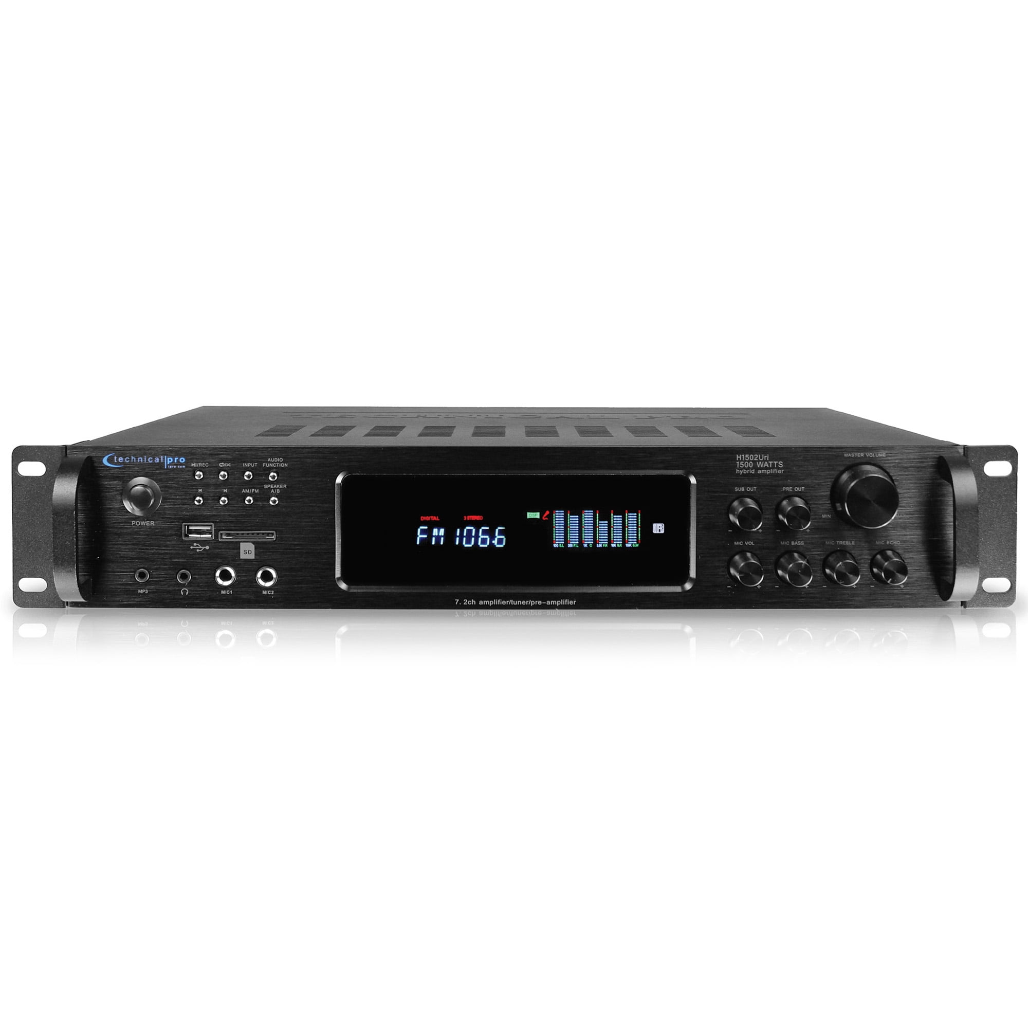 Technical Audio Receiver Technical Pro 1500W Bluetooth Hybrid Amplifier, Audio Receiver with USB ...