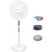 Technical Pro 16 Inch Wifi Standing Fan Oscillating Black White Amazon Alexa Google Home