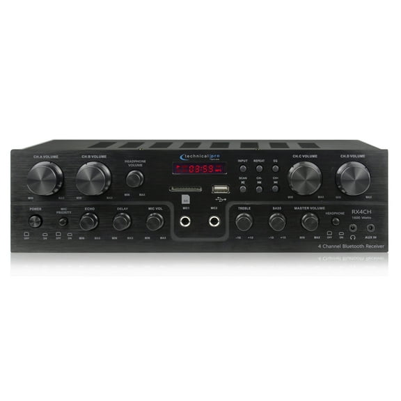 Technical Pro 1600W 4 Channel Bluetooth Receiver 8 Speaker Home Theater System