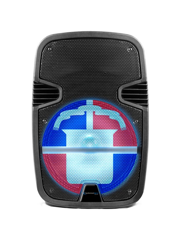 2000W Rechargeable Bluetooth Speaker, 12-Inch, LED Lights, Black