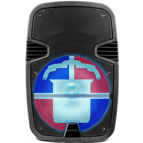 Technical Pro 2000W Rechargeable Bluetooth Speaker, 12-Inch, LED Lights, Black