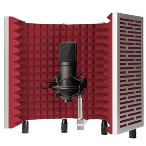 Technical Pro 5-Panel Microphone Isolation Shield Portable Acoustic Foam Black