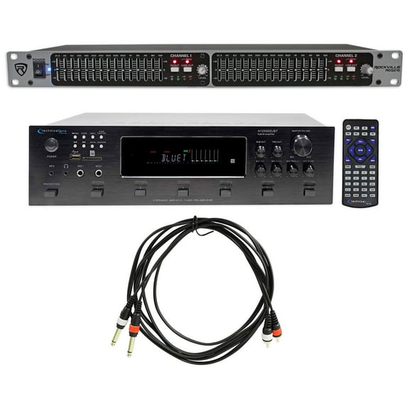 Technical Pro 6-Zone 12-Speaker Home Theater Bluetooth Receiver+Dual 15 Band Eq