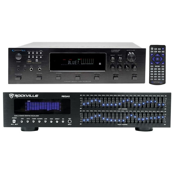 Technical Pro 6000 Watt 6-Zone, 12 Speaker Home Theater Bluetooth Receiver+EQ