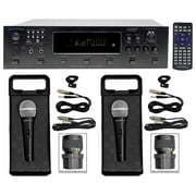 Technical Pro 6000 Watt Bluetooth Karaoke Amplifier Receiver w/ USB, SD+2 Mics