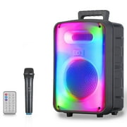 Technical Pro 600W Bluetooth Speaker 8 Inch Rechargeable LED Wireless Mic Remote