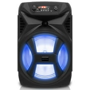 Technical Pro 8 Portable 500 Watts Bluetooth Speaker with Woofer and Tweeter, Festival PA LED Speaker, USB Card Input & True Wireless Stereo