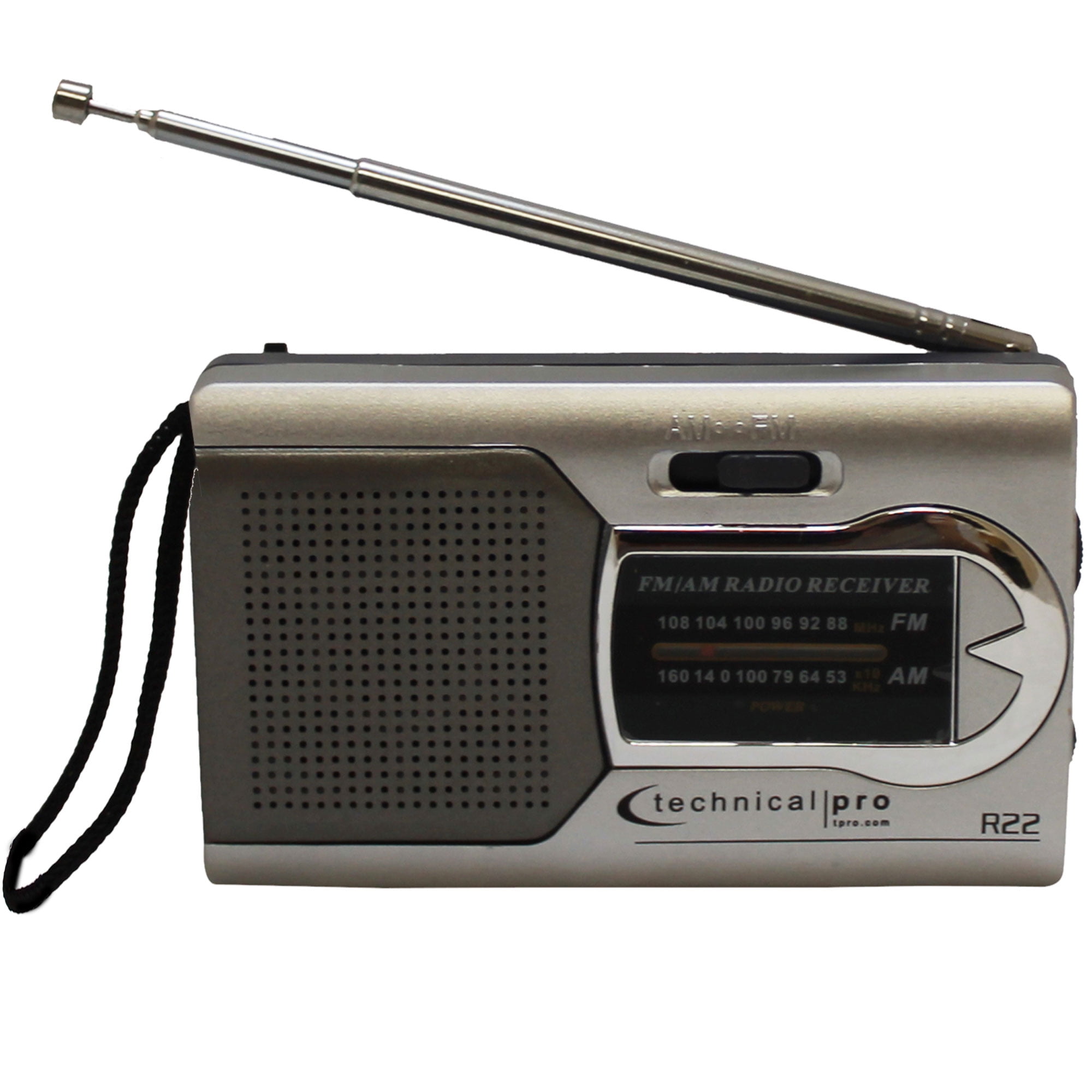 Technical Pro AM FM Radio Portable Speaker, Battery-Powered Handheld Radio  w/ Speaker Manual Tuner, Headphone Jack for 