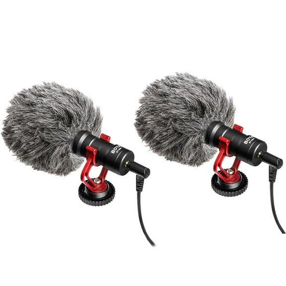 Technical Pro Condenser On-Camera Microphone Pack of 2 for Vlogging Smartphones DSLRs