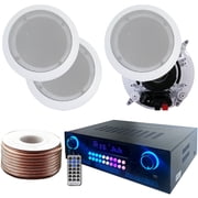 Technical Pro Home Theater System Kit with 2000W Bluetooth Amplifier, 4 In-Wall/In-Ceiling Speakers, Remote Control and 100 ft Speaker Wire
