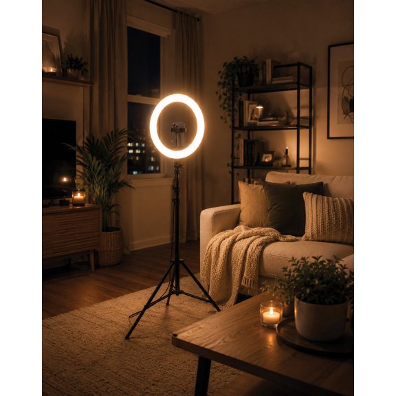 Technical Pro LIVELIGHT10 10-Inch LED Ring Light with Tripod and Phone Holder