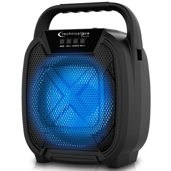 Technical Pro Portable Bluetooth Speaker 300W 6.5 Inch Woofer FM Radio USB Inputs