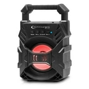 Technical Pro Portable Rechargeable Compact Bluetooth Speaker with LED, USB/FM/TF, Black