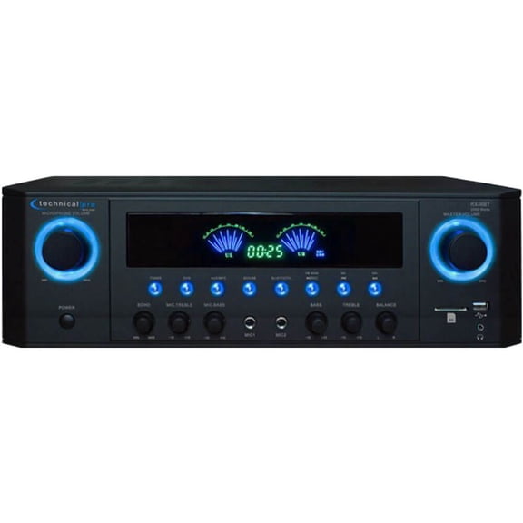 Technical Pro RX46BT Professional Bluetooth 5.2 Channel Receiver with USB/SD Card Inputs