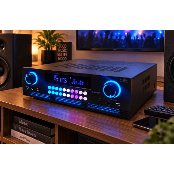 Technical Pro RX506H 3000W Bluetooth Stereo Amplifier with USB/SD, AM/FM Radio & Remote