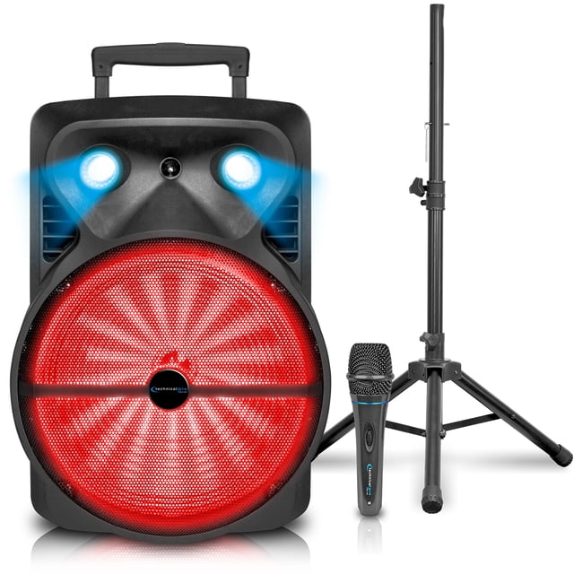 Technical Pro Rechargeable Bluetooth DJ Speaker PA System with Tripod ...