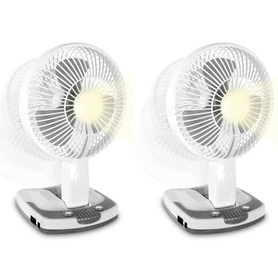 Technical Pro Rechargeable Desk Wall Fan with LED Work Lamp and Powerbank