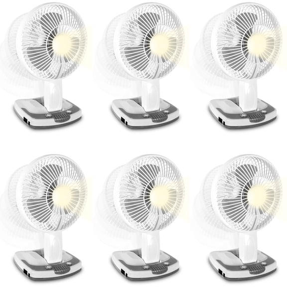 Technical Pro Rechargeable Desk Wall Fan with LED Work Lamp and Powerbank