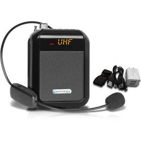 Technical Pro Portable Voice Amplifier Speaker with Headset Microphone