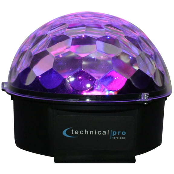 Technical Pro Rotating LED DJ Light with 4 Color Patterns Mounting Brackets 50 000 Hrs