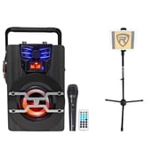 Technical Pro WASP420 Bluetooth Karaoke Machine System w/LEDs+Mic+Tablet Stand
